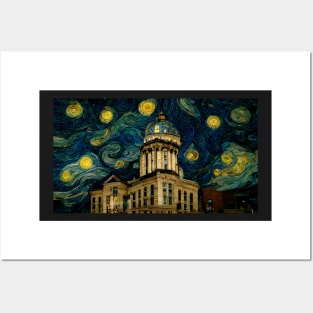 County courthouse like starry night Posters and Art